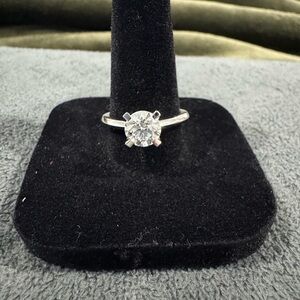 14K White Gold 1.51 CW Round Lab Diamond Solitaire Ring S 7 IGI Report Size 7